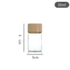 Tubo Botella Tapa de Madera de Bambú Diámetro 30mm Boca de Rosca Botella de Vidrio Transparente Polvo Herbal de Insectos Frijol Dorado Delgado Sub-Botella