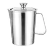 Taza medidora de acero inoxidable 304 con tapa Herramienta para hornear Comercial con escala Tienda de café y té con leche 1 litro