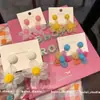 Pendientes de Borla de Flor Color Dopamina para Mujer, Pendientes Exagerados de Playa Estilo Festivo, Clips para Orejas sin Perforar
