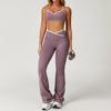 Conjunto Esportivo Zechuang Cintura Alta Cruzada Feminino Contraste de Cor Justo Nu Conjunto de Yoga para Corrida Fitness Yoga 9253