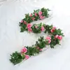 Decoración envolvente para conducto de aire acondicionado tipo enredadera de rosas en centro comercial, flores de simulación de cascada, flores de seda, flores artificiales, decoración de flores artificiales