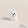 Figura de Perrito Blanco Lindo de Dibujos Animados de Resina Accesorio DIY Paisaje en Miniatura Decoración de Escritorio de Coche Adorno Pequeño