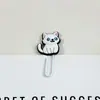 Clipes de papel de borracha macia em PVC de gato e cachorro de desenho animado fofo, material de papelaria criativo para estudantes, clipes de fichário coloridos, marcadores de página para escritório e documentos