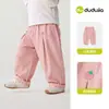 100% AlgodónPantalones Infantiles Familia Dudu Otoño Pantalones Largos para Niños Pantalones Casuales para Niñas Ropa de Bebé de Otoño Ropa Infantil Moderna