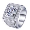 Anillo de diamantes con incrustaciones de piedra desnuda transfronteriza europea y americana, gran oferta de AliExpress, anillo de hombre con microincrustaciones de diamantes de moda dominante, venta al por mayor