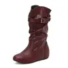 Botas Casuales de Cuña con Plataforma de Agua Interna Estilo Nuevo Botas Cortas Británicas Botas de Moda Chelsea Tallas Grandes 40-50 Botas de Exportación