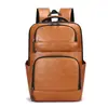 Mochila nueva transfronteriza para hombre de cuero PU, mochila casual de negocios, versión coreana de gran capacidad para portátil, mochila para estudiante universitario