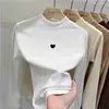 Forro polar de doble cara, nuevo para otoño e invierno, cuello medio alto, estampado de dibujos animados, capa base casual de manga larga para niñas, moderno y ajustado