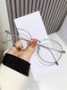 2023 nuevo anti-luz azul TikTok hombres y mujeres mismo estilo liso todo-partido liso gafas se pueden equiparar con montura de gafas para miopía Celebridad de Internet