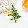 Anillos de servilleta navideños de moda transfronterizos de comercio exterior europeos y americanos, anillos de servilleta de árbol de Navidad con pedrería, fabricante de clips para servilletas de árbol de Navidad