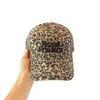 Gorra de Béisbol Retro Americana con Estampado de Leopardo y Bordado de Letras para Mujer, Gorra de Pico Adelgazante con Visera Ancha, Circunferencia de Cabeza Grande, Corona Suave