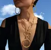 Moda Europeia e Americana Transfronteiriça Mais Vendida Retrô Elegante Assimétrico Exagerado Recorte Pingente Geométrico Longo em Forma de Y Terno