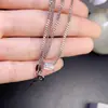 Collar de Aguamarina Natural con Piedra Principal de 4*6mm, Montado en Plata 925, Electrochapado para Conservar el Color, ¡No se Desvanecerá!