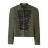 Fabricante mayorista de ropa para mujer transfronteriza 2026 Retro francés gancho de metal hebilla hombrera acolchada cuello alto slim-fit blazer