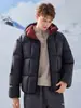 Nueva chaqueta de plumón de invierno para hombre Enbu, moderna, casual, versátil, con capucha, engrosada, cálida, de corte holgado y elegante prenda de abrigo