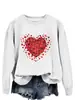 Nuevas Sudaderas Redondas Estampadas de Comercio Exterior para Ebay con Múltiples Corazones Pequeños, Sudaderas Divertidas para Mujer, Sudaderas de Nuevo Estilo