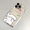Capa macia de desenho animado Cachorrinho Branco para Apple 17ProMax/16/15, Capa espacial para iPhone 13/14