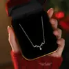 Collar de asta de ciervo de plata de ley S925 para mujer, estilo fresco y de nicho, cadena para la clavícula, regalo de Navidad al por mayor