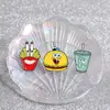 Periféricos de Dibujos Animados Creativos de Gran Venta, Insignias Metálicas Lindas de Calamardo, Snacks Personalizados, Hamburguesas, Papas Fritas, Bolsas y Accesorios