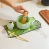 Tazón de Cerámica Exclusivo Transfronterizo para Matcha, Soporte para Batidor de Té, Juego de Batidores de Té, Juego de Siete Piezas de Herramientas para Matcha, Listo para Entrega