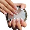 Parche de uñas francés corto a rayas, acabado extraíble, 24 piezas