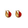Moda Japonesa e Coreana Estilo Retrô Hong Kong Brincos de Gota de Óleo Temperamento Feminino Estilo Frio Argola de Orelha Brincos com Design Estereoscópico