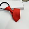 Corbata de hombre coreana azul zafiro color sólido perezosa 5CM versión estrecha monocromática cremallera estampado a mano alzada