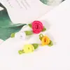 Cinta de Satén Hojosa Creativa Flor de Cinta Pequeña Rosa Hecha a Mano Accesorios para Pasador de Pelo Ropa Interior Ropa Venta al por Mayor en Stock