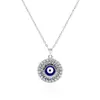 Collar con Colgante Ojo del Diablo Incrustado de Circonita de Plata de Ley S925 Transfronterizo para Mujer, Cadena para Clavícula de Moda Turca