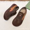 2026 Novos Sapatos Retro Forrest Gump Femininos Camurça Solado Macio Sapatos de Treino Alemães Versáteis Planos Casuais Sapatos Individuais