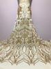 Vestido de cena de alta gama de moda europea y americana, vestido de fiesta de malla con bordado de lentejuelas, tela de encaje estilo palacio de Oriente Medio