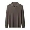 Suéter de punto fino de manga larga para hombre, color liso, de punto fino, cuello de pico, estilo business casual de alta gama, nueva colección otoño/invierno
