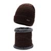 Gorro de Tricô Masculino Outono e Inverno Veludo Quente Lã Chapéu à Prova de Frio Cachecol de Pescoço Chapéu de Duas Peças Amazon Chapéu Pulôver