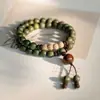 Pulseira Autêntica de Sândalo Verde Argentino Cinco Elementos, Pulseira de Sândalo Estilo Cultural Inspirado no Zen, Venda Direta do Fabricante, Versão para Casal