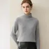 Nuevo Suéter de Cuello Alto de Cachemir Puro Otoño/Invierno 2026 para Mujer, Camisa Base de Punto Grueso Acanalado Holgada