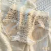 Calcinha Feminina Antibacteriana 10A Estilo Novo Estampa Floral Completa com Renda Romântica Estendida Cintura Média Confortável
