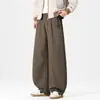 Pantalones casuales retro americanos para hombre Shanggu, pierna ancha y holgada, pantalones largos hasta el suelo