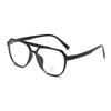 2024 nueva moda europea y americana gafas de montura de doble puente hombres y mujeres personalidad TR90 luz anti-azul espejo plano al por mayor