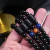 Pulseiras Elásticas de Doze Constelações Mais Vendidas Transfronteiriças para Homens e Mulheres, Pulseiras de Contas Coloridas Misturadas de Pedra Olho de Tigre Ágata Atacado