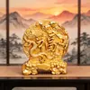 Adornos de fortuna de dragón y fénix de aleación directo de fábrica, decoración artesanal estilo chino repujada para el hogar, oficina, escritorio, tienda, regalo