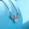 Set de Plata S925 Moissanita Abeja Corazón Cruz Popular Transfronterizo Pendientes y Collares Joyería de Animales Europea y Americana Fuente de Suministro para Transmisión en Vivo