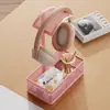 Bonito soporte rosa para auriculares de gaming, estante para pantalla montada en la cabeza, organizador y estante de exhibición para escritorio de computadora