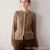 Cárdigan de punto simple y versátil estilo coreano 100% cachemira pura para mujer, de manga larga, corte holgado, elegante, prenda exterior gruesa