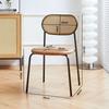 Rattan Hogar Hierro Forjado Silla de Comedor Oficina Respaldo Taburete Rojo Neto Retro Estudio Sala de Estar Casa de Huéspedes Silla de Comedor Balcón
