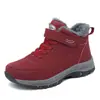 Sapatos de Caminhada de Veludo para Outono e Inverno para Homens de Meia-Idade e Idosos, Sapatos de Algodão Quente para Inverno com Bico Redondo, Antiderrapantes para Uso Externo, Sapatos para Idosos para Mulheres