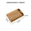 Bandeja de té rectangular hecha a mano de ratán para el hogar, bandeja de té con drenaje, bandeja para burbujas secas, bandeja de almacenamiento de joyas, bandeja de té, bandeja de almacenamiento de té