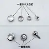 Tornillos de acero inoxidable plateados de 15 mm en stock, hebillas blancas grandes, broches de presión para lona, broches de presión metálicos de cuatro partes y juego de pinzas