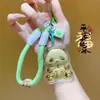 Oro Puro 999 Panda Paz y Alegría Cadena para Teléfono Llavero Dorado Colgante para Bolso Adorno para Colgar en el Coche Regalo para Novia
