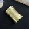 Pulseira Larga Irregular Dourada para Mulheres, Pulseira de Braço Boêmia Estilo Étnico, Pulseira Étnica Dai, Joias Exageradas Europeias e Americanas