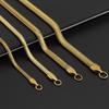 Estilo ins Cadena Plana de Hueso de Serpiente de Acero Titanio Dorado Transfronteriza para Hombres y Mujeres Collar que no se decolora Cadena de Serpiente Hueca Simple de Acero Inoxidable Suave